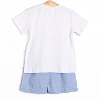 Steamboat Seas Smocked Short Set, Blue