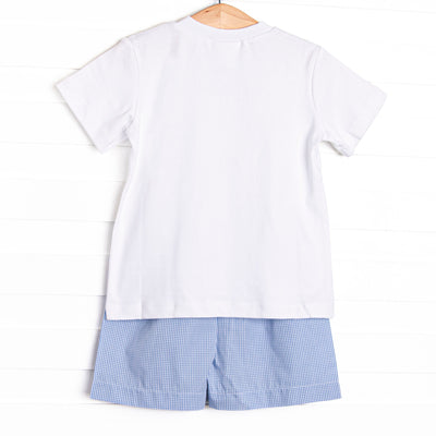 Steamboat Seas Smocked Short Set, Blue