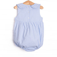 Rosebud Blooms Smocked Bubble, Blue