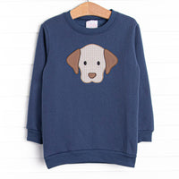 Furry Ear Friend Applique Sweatshirt, Navy