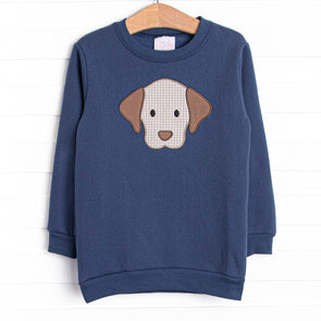 Furry Ear Friend Applique Sweatshirt, Navy