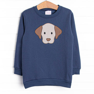 Furry Ear Friend Applique Sweatshirt, Navy