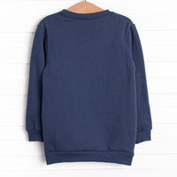 Furry Ear Friend Applique Sweatshirt, Navy