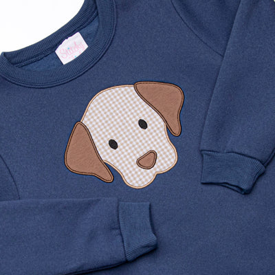 Furry Ear Friend Applique Sweatshirt, Navy