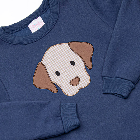 Furry Ear Friend Applique Sweatshirt, Navy