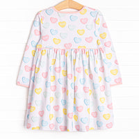 Candy Hearts Pocket Dress, Pink
