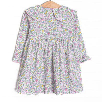 Park Avenue Poodle French Knot Embroidered Dress, Pink