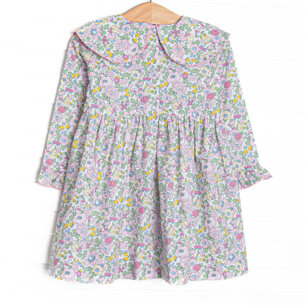 Park Avenue Poodle French Knot Embroidered Dress, Pink