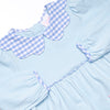 Two Tulips Applique Romper, Blue