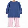 Best in Show Applique Ruffle Legging Set, Blue