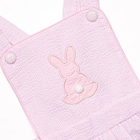Oh Hoppy Day Applique Dress, Pink Seersucker