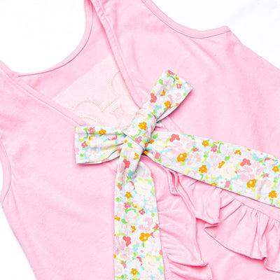 Sunnies and Shade Applique Ruffle Short Set, Pink