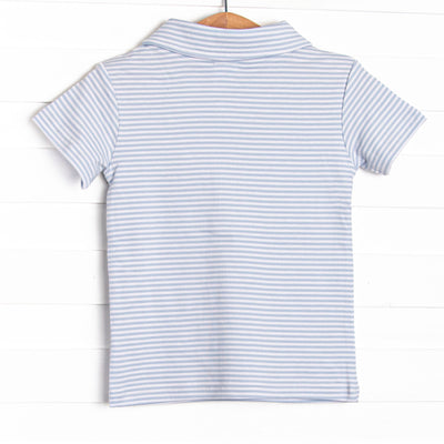 Mallard Pima Embroidered Polo Top, Blue