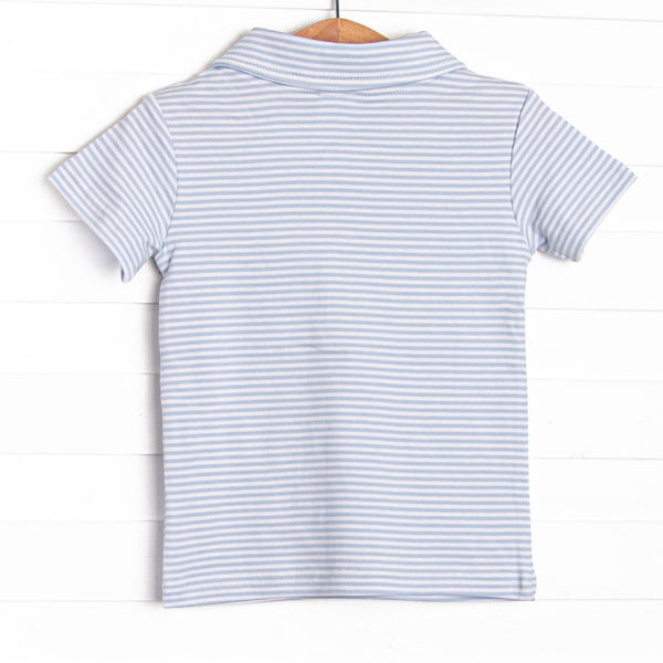 Mallard Pima Embroidered Polo Top, Blue