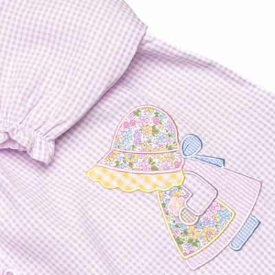 Blooming Belle Applique Collared Legging Set, Purple
