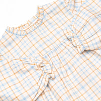 Perfect Day Plaid Ruffle Diaper Set, Blue