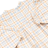 Perfect Day Plaid Ruffle Diaper Set, Blue