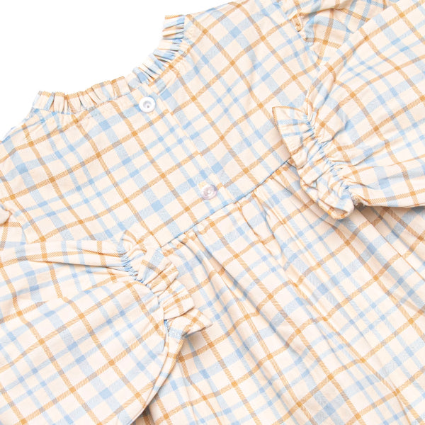 Perfect Day Plaid Ruffle Diaper Set, Blue