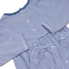 Furry Ear Friend Applique Romper, Navy Stripe