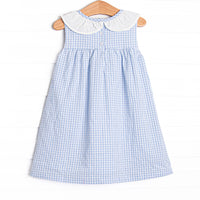 Picnic Plaid Pocket Dress, Light Blue Gingham