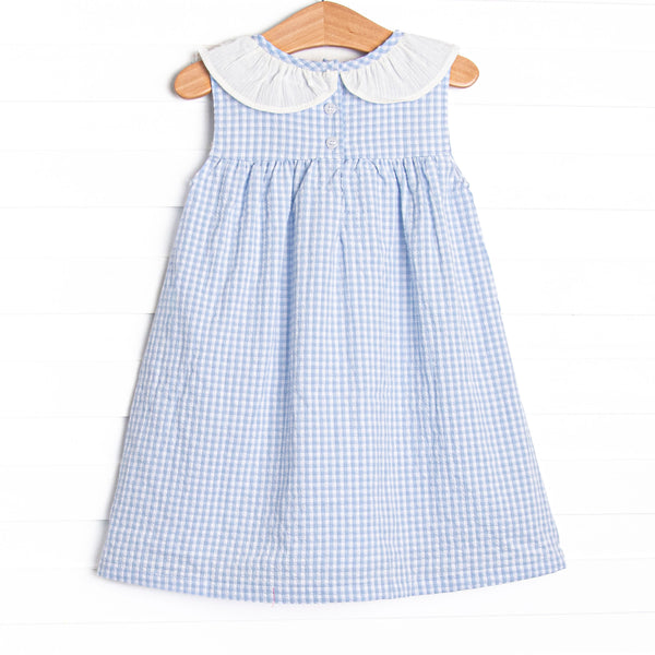 Picnic Plaid Pocket Dress, Light Blue Gingham