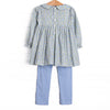 Prim Petals Smocked Legging Set, Blue