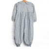 Prim Petals Smocked Romper, Blue