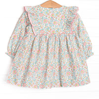 Early Fall Florals Bow Dress, Pink