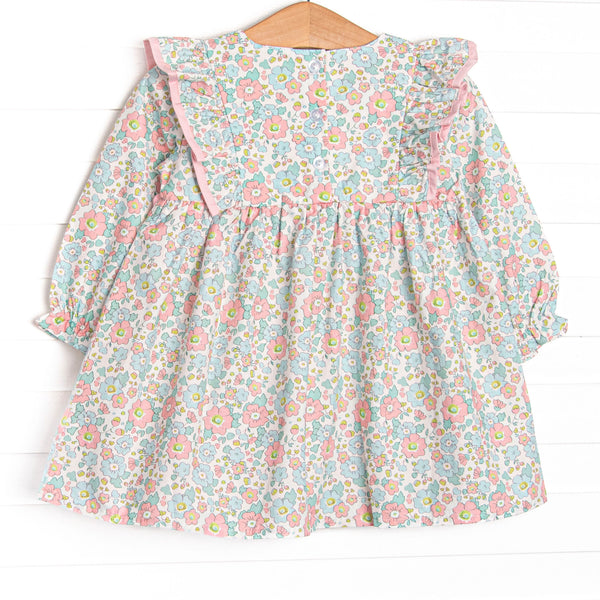 Early Fall Florals Bow Dress, Pink
