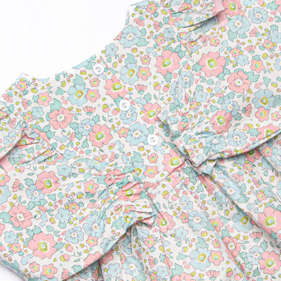 Early Fall Florals Bow Dress, Pink