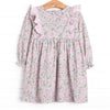 Gingham Gardenias Dress, Pink