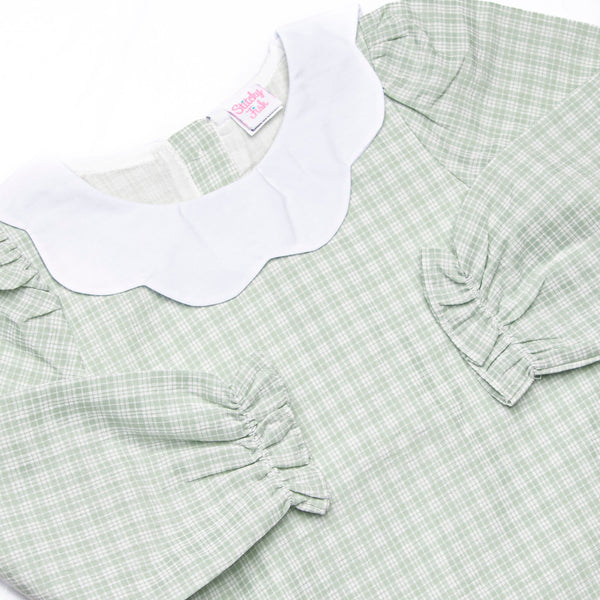 Effortless Days Scalloped Bib Dress, Green