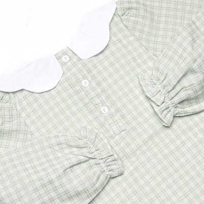 Effortless Days Scalloped Bib Dress, Green