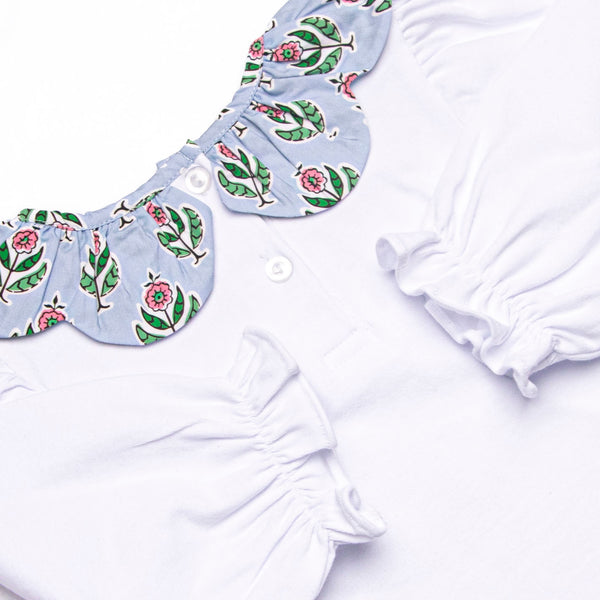 Medallion Moments Scalloped Collar Diaper Set, Blue