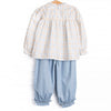 Perfect Day Plaid Ruffle Pant Set, Blue