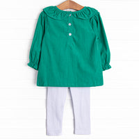 Kelly Legging Set, Green Corduroy