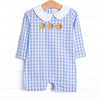 Down the Court Dunk Applique Short Romper, Blue