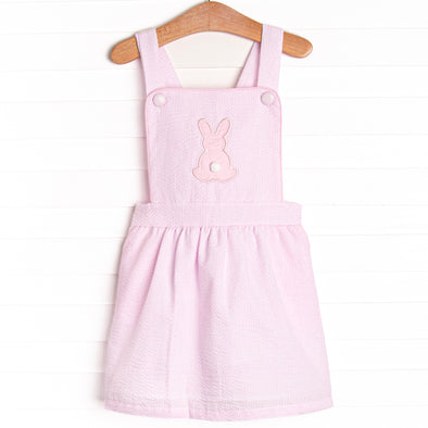 Oh Hoppy Day Applique Dress, Pink Seersucker