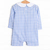 Down the Court Dunk Applique Short Romper, Blue