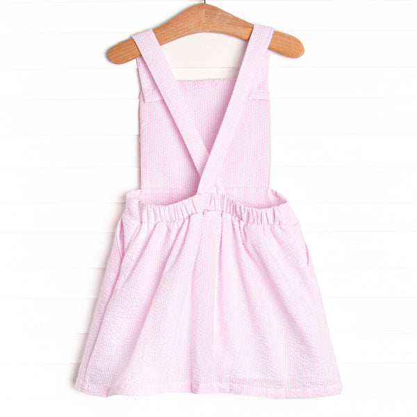 Oh Hoppy Day Applique Dress, Pink Seersucker