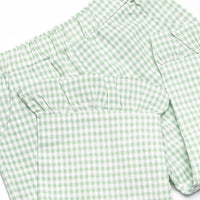 Garden Gate Gingham Side Tie Ruffle Pant Set, Green
