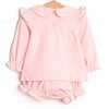 Bold Bows Embroidered Diaper Set, Pink