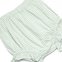 Garden Gate Gingham Side Tie Diaper Set, Green