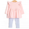 Bold Bows Embroidered Legging Set, Pink