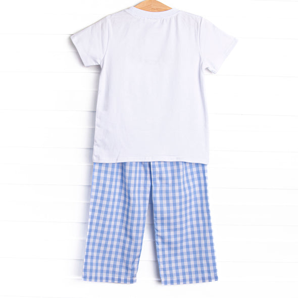 Down the Court Dunk Applique Pant Set, Blue