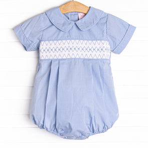 Sweet Spring Smocked Bubble, Blue