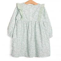 Garden Gate Gingham Side Tie Dress, Green