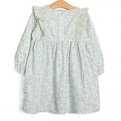 Garden Gate Gingham Side Tie Dress, Green
