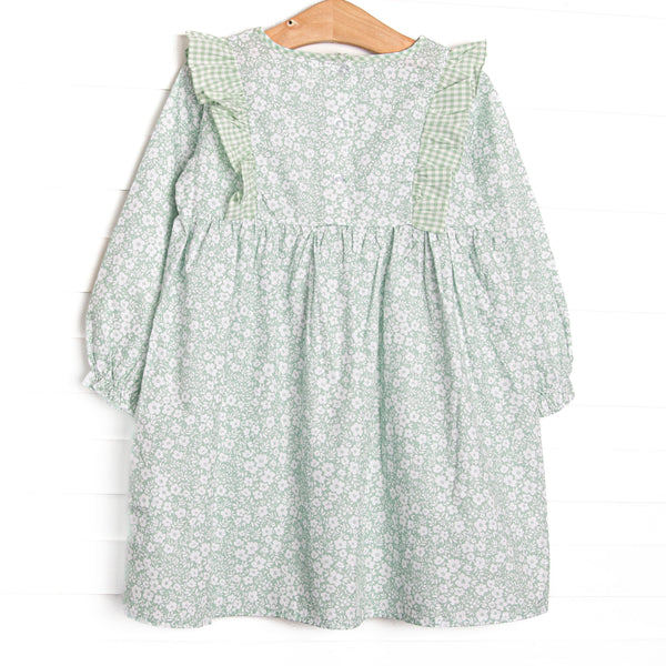 Garden Gate Gingham Side Tie Dress, Green