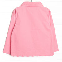 Sissy Scalloped Pocket Light Weight Coat, Pink